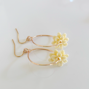 Gold plated pikake bloom hoops