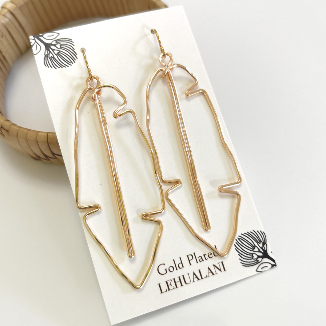 🚨 Gold plated banana leaf earrings