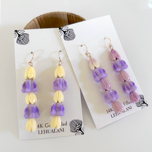 Pikake & pua kalauna strand earrings